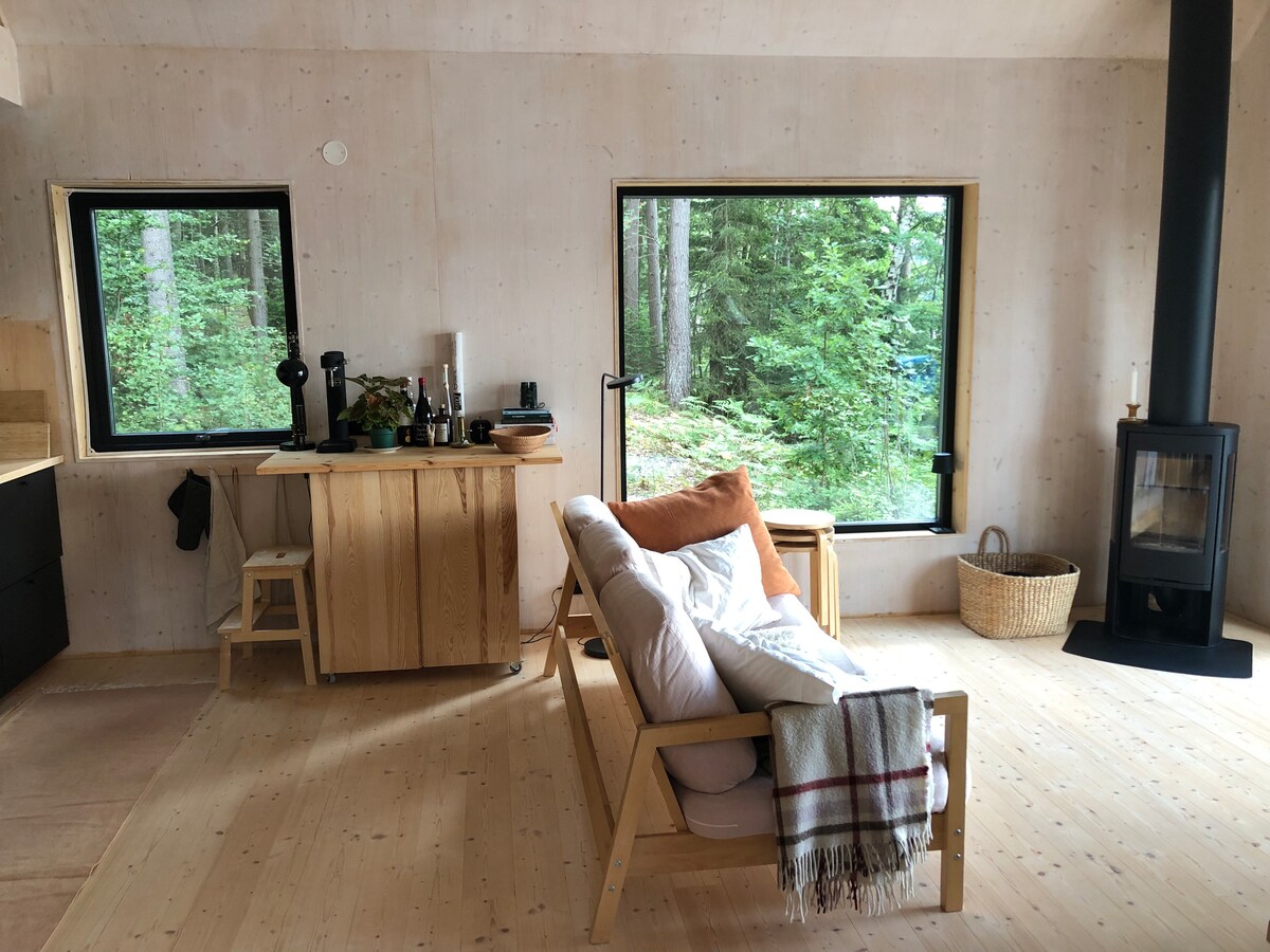 Lake cottage in the forest