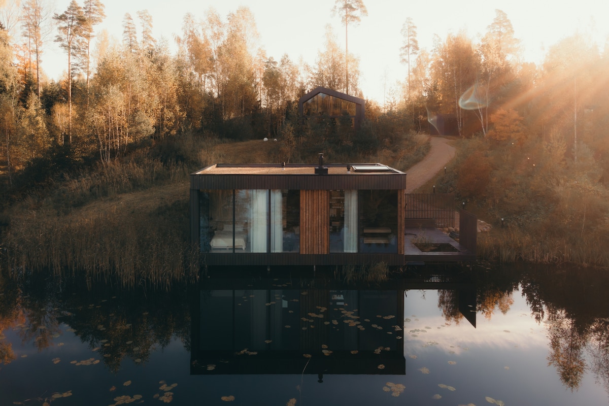 Rasa – On-water house with sauna & floating net – Tiny houses for Rent in Amatciems, Cēsu novads, Latvia – Airbnb